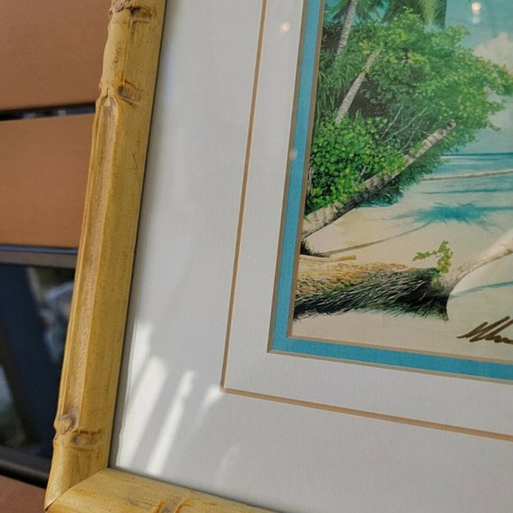 Framed Glenn Martin Art Print Rangaroa SIGNED BEACH ART - Picture 4 of 6